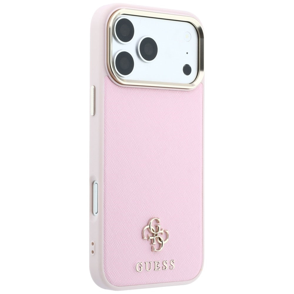 Husă Guess iPhone 17 Pro Saffiano Small 4G Classic MagSafe, roz – imagine 4
