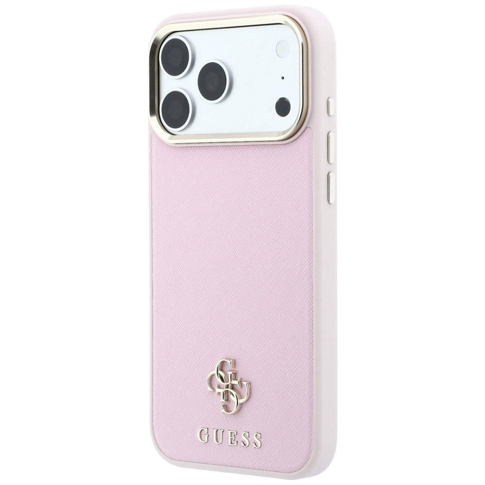 Husă Guess iPhone 17 Pro Saffiano Small 4G Classic MagSafe, roz – imagine 2