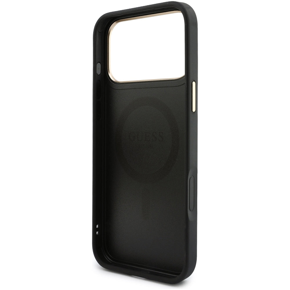 Husă Guess iPhone 17 Pro Max 4G Cardslot & Big Strap MagSafe, negru – imagine 6