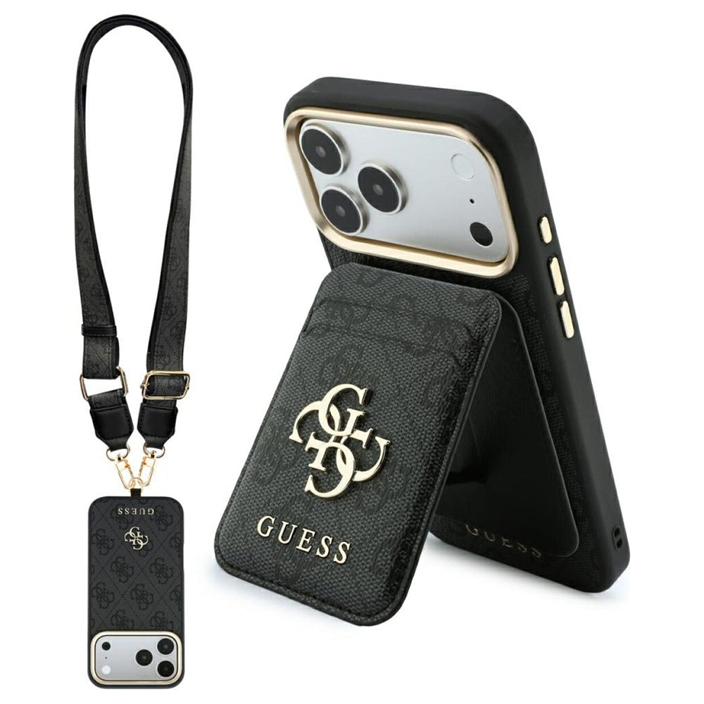 Husă Guess iPhone 17 Pro Max 4G Cardslot & Big Strap MagSafe, negru – imagine 2