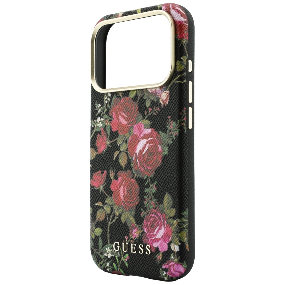 Husă Guess iPhone 17 Pro Blossom Roses Print MagSafe, negru – imagine 5