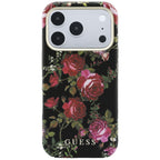 Husă Guess iPhone 17 Pro Max Blossom Roses Print MagSafe, negru – imagine 3
