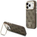 Husă Guess iPhone 17 Pro 4G Triangle Logo & Stand Camera MagSafe, maro – imagine 2
