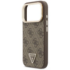 Husă Guess iPhone 17 Pro 4G Triangle Logo & Stand Camera MagSafe, maro – imagine 5