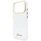 Husă Guess iPhone 17 Pro Max IML Script Metal MagSafe, transparent – imagine 5