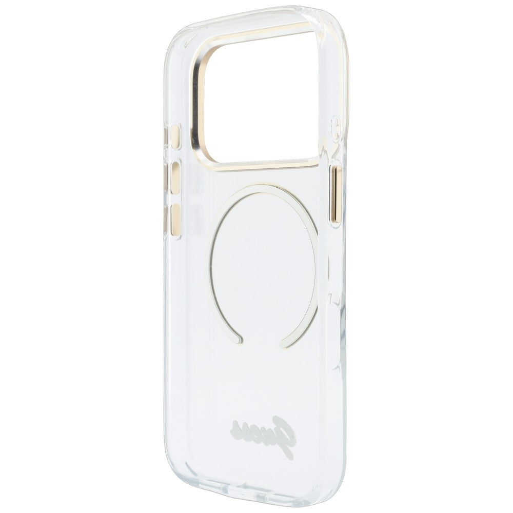 Husă Guess iPhone 17 Pro Max IML Script Metal MagSafe, transparent – imagine 6