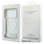 Husă Guess iPhone 17 Pro Max IML Script Metal MagSafe, transparent – imagine 7
