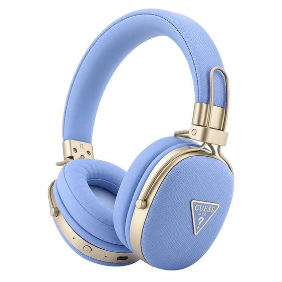 Căști wireless Guess Grained Triangle Logo – albastru