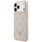 Husă Guess iPhone 17 Pro Max Hardcase 4G Strass Logo MagSafe, roz – imagine 4
