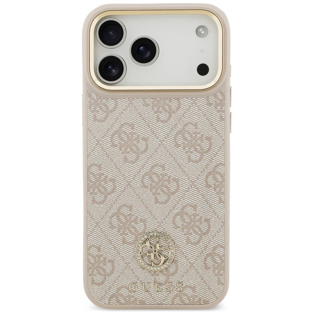 Husă Guess iPhone 17 Pro Max Hardcase 4G Strass Logo MagSafe, roz – imagine 2