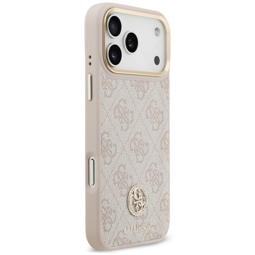 Husă Guess iPhone 17 Pro Max Hardcase 4G Strass Logo MagSafe, roz – imagine 3