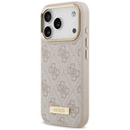 Husă Guess iPhone 17 Pro Max Hardcase 4G Logo Plate MagSafe, roz – imagine 2
