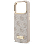 Husă Guess iPhone 17 Pro Max Hardcase 4G Logo Plate MagSafe, roz – imagine 6