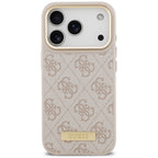Husă Guess iPhone 17 Pro Max Hardcase 4G Logo Plate MagSafe, roz – imagine 3