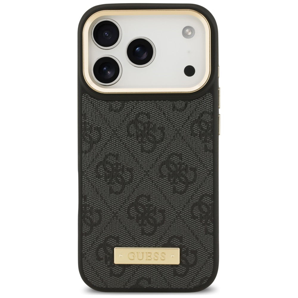 Husă Guess iPhone 17 Pro Hardcase 4G Logo Plate MagSafe, negru – imagine 3
