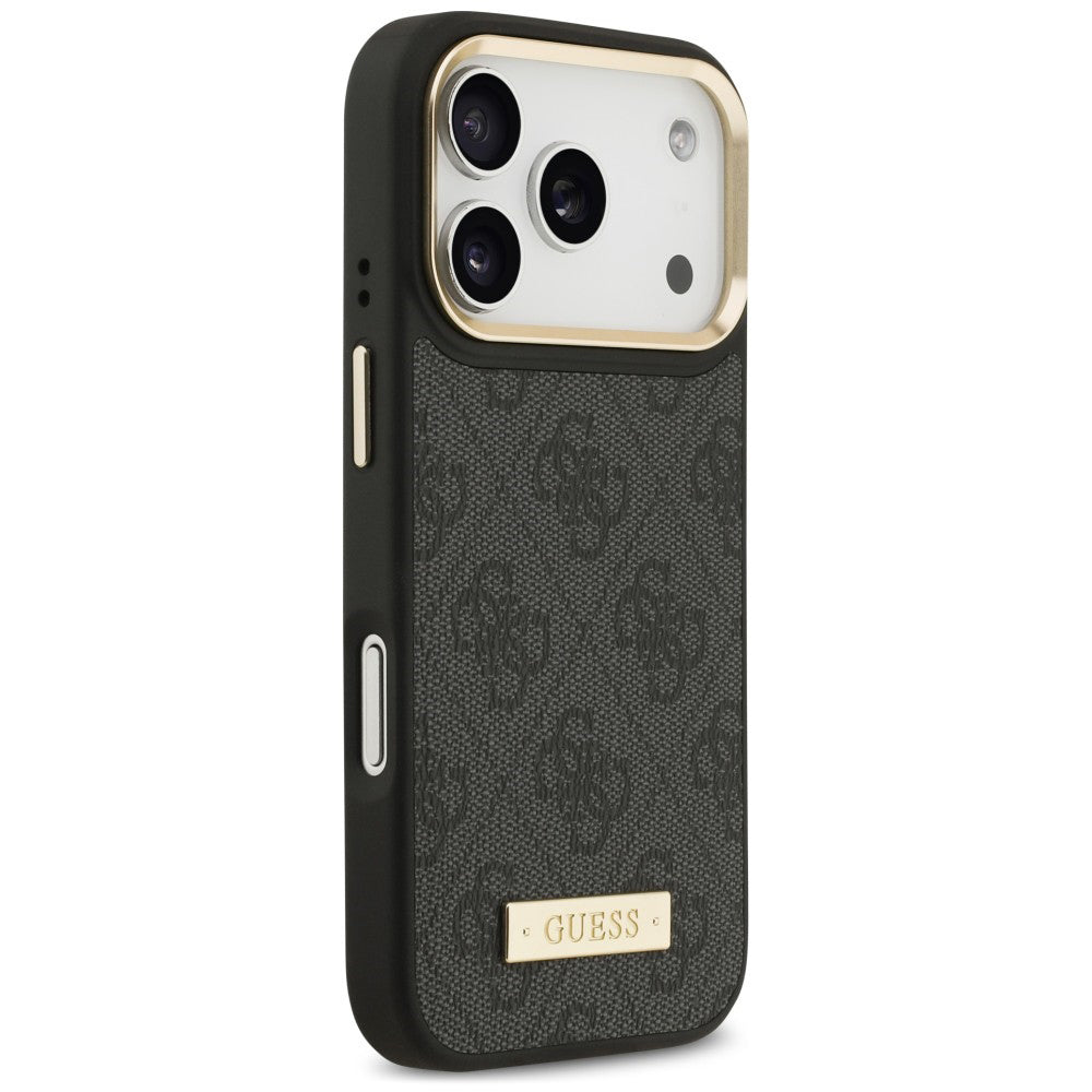 Husă Guess iPhone 17 Pro Hardcase 4G Logo Plate MagSafe, negru – imagine 4