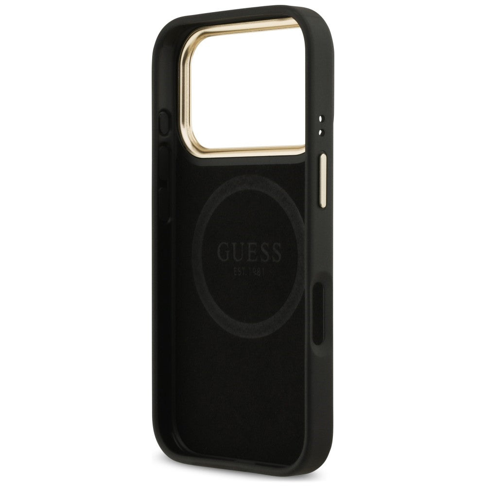 Husă Guess iPhone 17 Pro Hardcase 4G Logo Plate MagSafe, negru – imagine 7