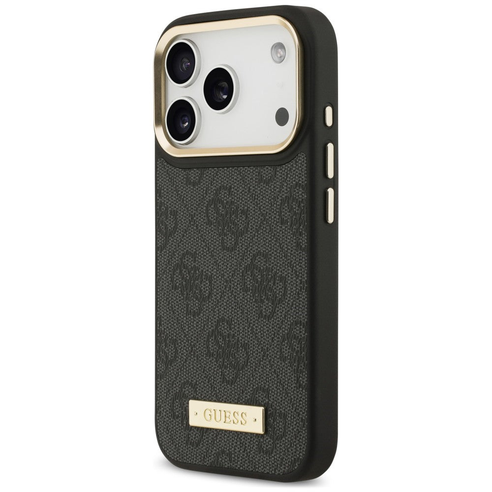Husă Guess iPhone 17 Pro Hardcase 4G Logo Plate MagSafe, negru – imagine 2