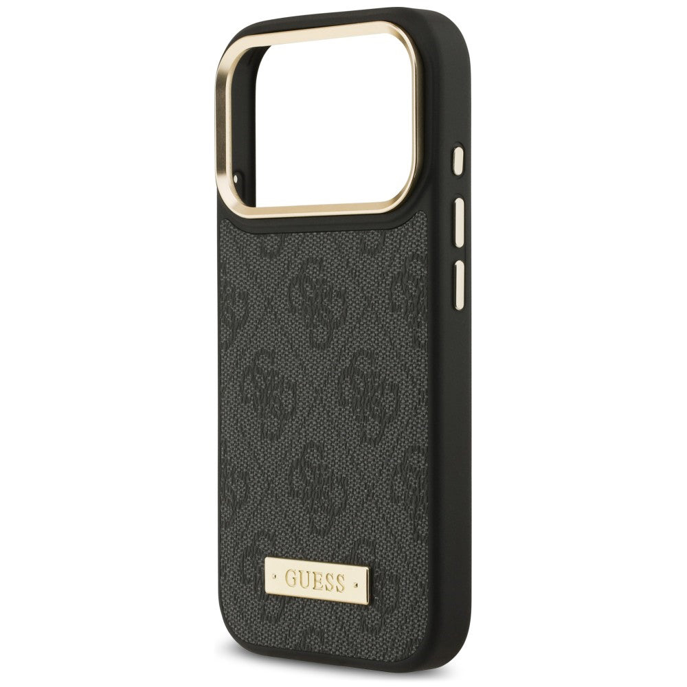 Husă Guess iPhone 17 Pro Hardcase 4G Logo Plate MagSafe, negru – imagine 6