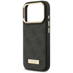 Husă Guess iPhone 17 Pro Hardcase 4G Logo Plate MagSafe, negru – imagine 6