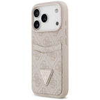 Husă Guess iPhone 17 Pro Max Hardcase 4G Double Card Triangle, roz – imagine 2