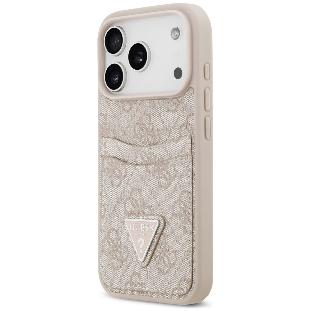 Husă Guess iPhone 17 Pro Max Hardcase 4G Double Card Triangle, roz – imagine 2