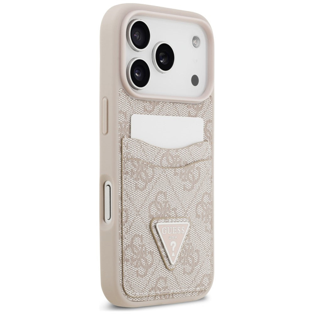 Husă Guess iPhone 17 Pro Max Hardcase 4G Double Card Triangle, roz – imagine 4