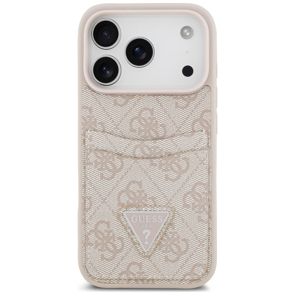 Husă Guess iPhone 17 Pro Max Hardcase 4G Double Card Triangle, roz – imagine 3