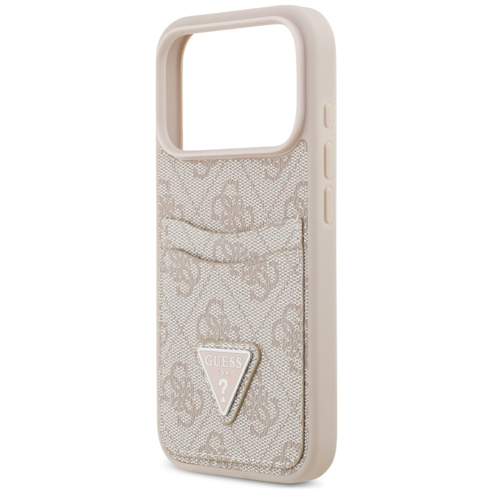 Husă Guess iPhone 17 Pro Max Hardcase 4G Double Card Triangle, roz – imagine 6