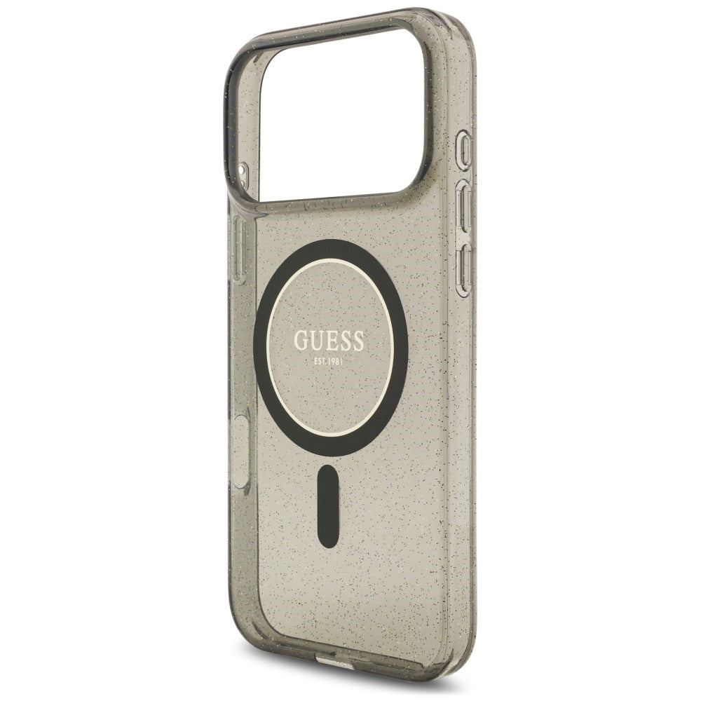 Husă Guess iPhone 17 Pro Max IML Glitter with Pearl Strap, negru – imagine 6