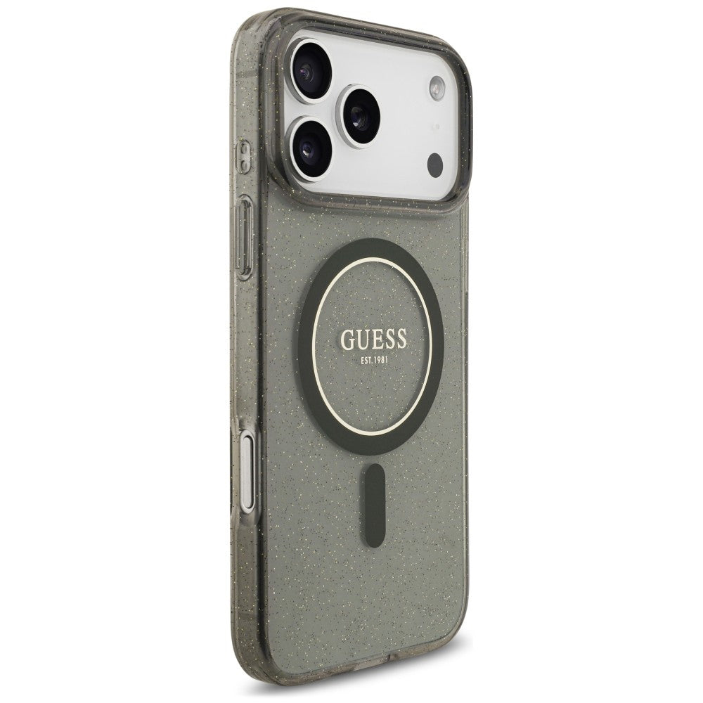 Husă Guess iPhone 17 Pro Max IML Glitter with Pearl Strap, negru – imagine 5