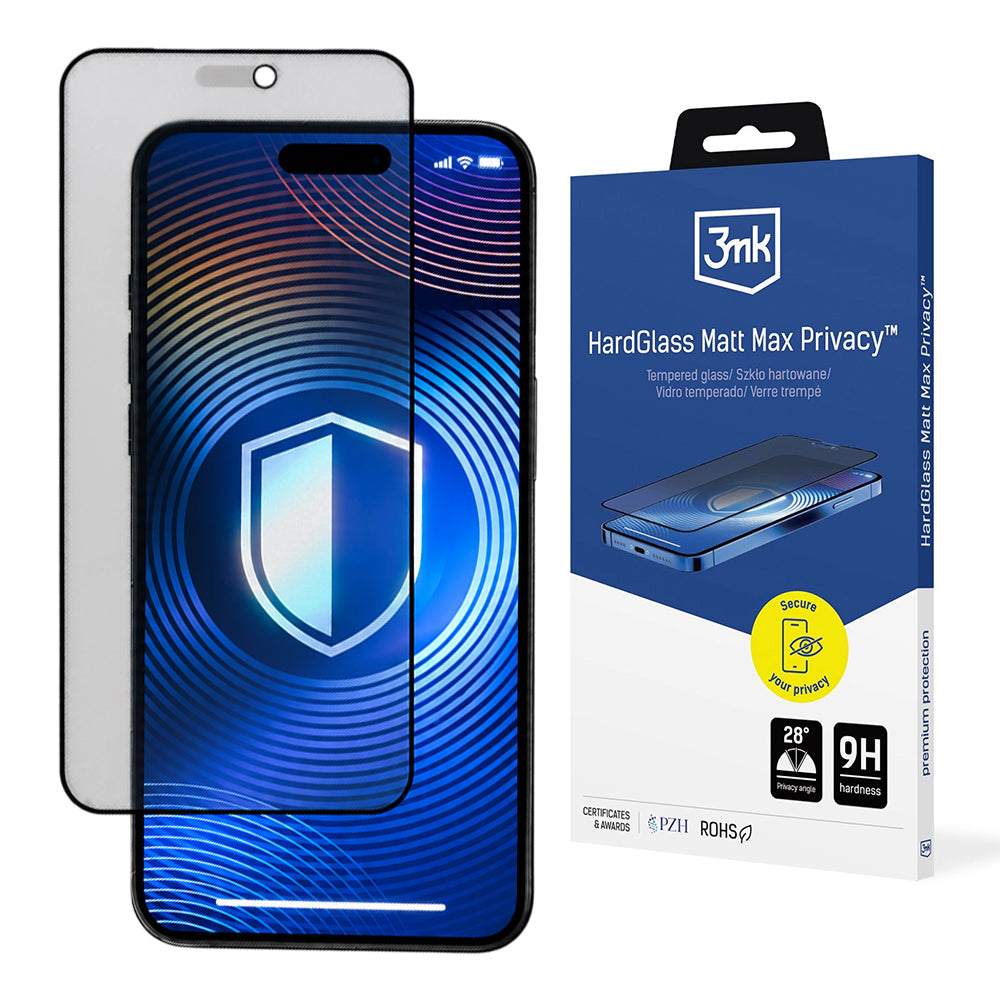 Folie privacy mată 3mk HardGlass Matt Max iPhone 18 Pro Max – imagine 1 din 5