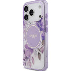 Husă Guess iPhone 17 Pro IML Flowers with Pearl Strap MagSafe, mov – imagine 4