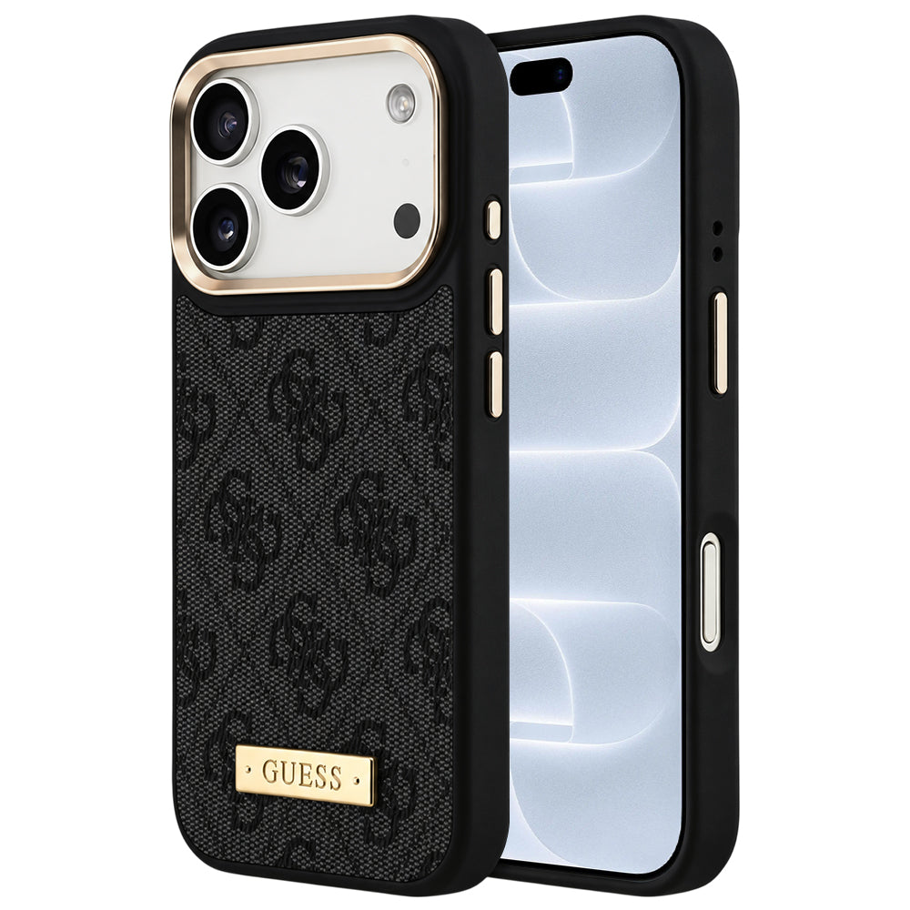 Husă Guess iPhone 17 Pro Hardcase 4G Logo Plate MagSafe, negru – imagine 1