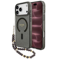 Husă Guess iPhone 17 Pro Max IML Glitter with Pearl Strap, negru – imagine 1