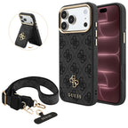 Husă Guess iPhone 17 Pro Max 4G Cardslot & Big Strap MagSafe, negru – imagine 1