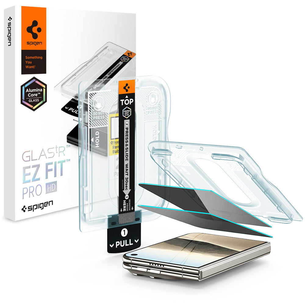 Folie de sticlă privacy Spigen Glas.tR EZ Fit Pro HD pentru iPhone Duo – 2 folii – imagine 8