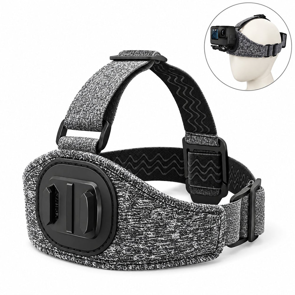 Suport de cap pentru GoPro, bază magnetică, gri – Techsuit JX-003 – imagine 1