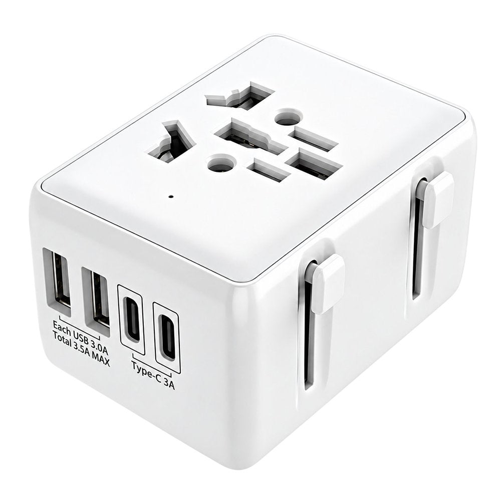 Adaptor călătorie universal PD 20W, 4 porturi, alb – Techsuit HHT203A – imagine 1