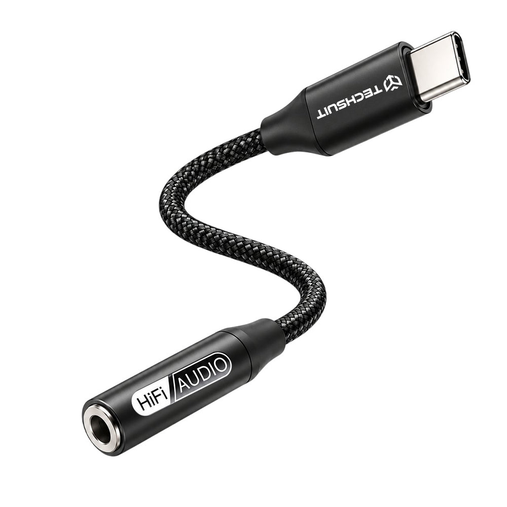 Adaptor audio USB-C la jack 3,5 mm, DAC 48 kHz, negru – Techsuit AC13 – imagine 3