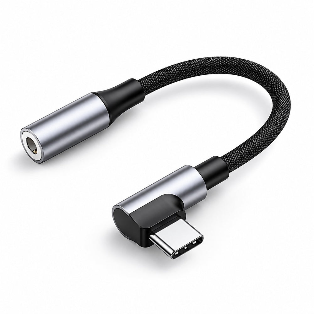 Adaptor audio USB-C la jack 3,5 mm, Hi-Fi, DAC, gri – Techsuit AC7 – imagine 2