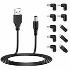 Cablu USB cu 10 capete DC, USB-C, Micro-USB, negru – Techsuit AC21 – imagine 1