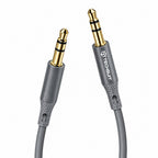 Cablu AUX jack 3,5 mm la jack 3,5 mm, 1 m, gri – Techsuit AC3 – imagine 6