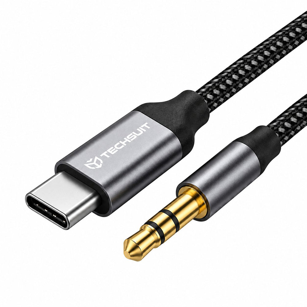 Adaptor audio USB-C la jack 3,5 mm, DAC, 0,5 m, gri – Techsuit AC11 – imagine 2