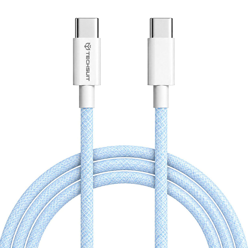Cablu USB-C la USB-C PD 60W, flexibil, albastru – Techsuit PCB114D – imagine 6