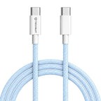 Cablu USB-C la USB-C PD 60W, flexibil, albastru – Techsuit PCB114D – imagine 6