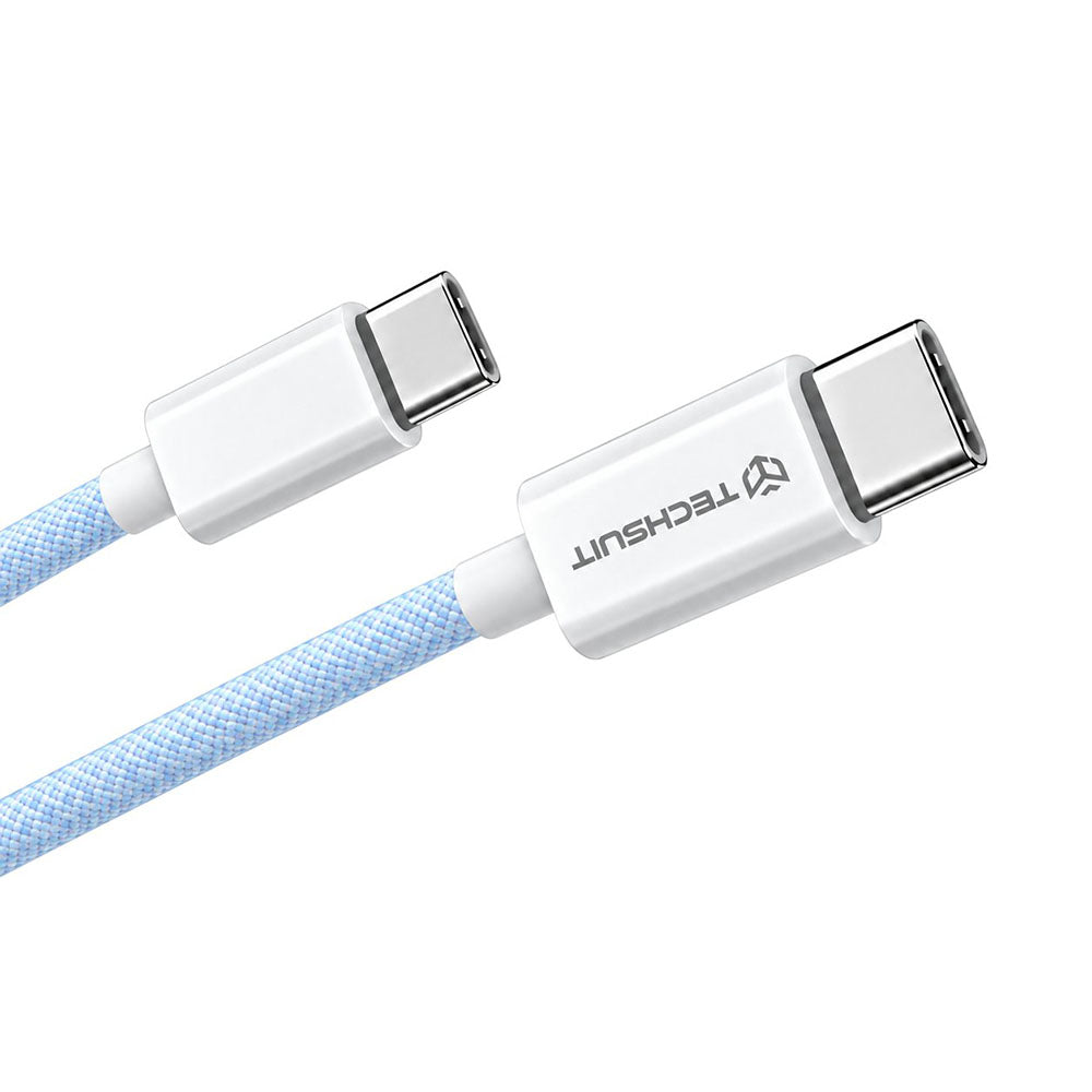 Cablu USB-C la USB-C PD 60W, flexibil, albastru – Techsuit PCB114D – imagine 5