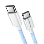 Cablu USB-C la USB-C PD 60W, flexibil, albastru – Techsuit PCB114D – imagine 3