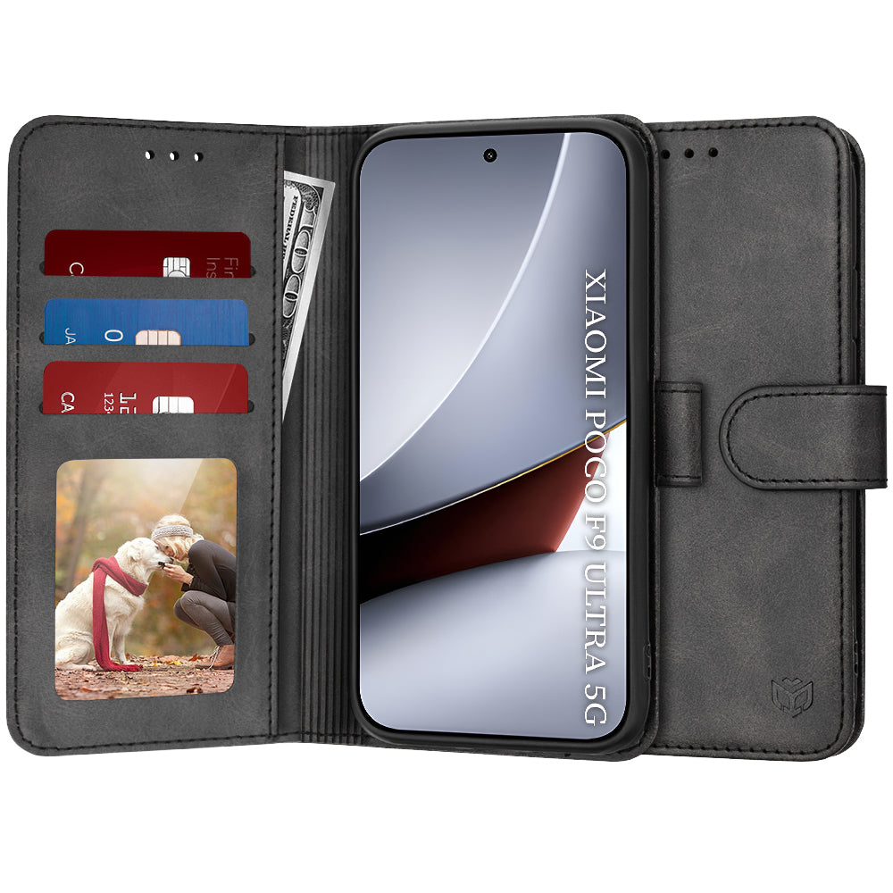 Husă Xiaomi Poco F9 Ultra flip Techsuit Diary Book, negru – imagine 1