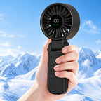 Mini ventilator de mână, 100 trepte, LED, USB-C, alb – Techsuit A10 – imagine 1